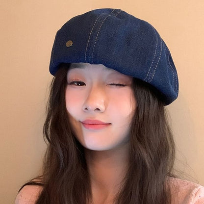 Denim Beret Hat