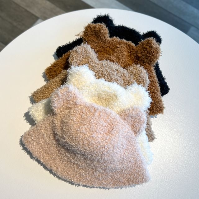 Bear Ear Fleece Cloche Hat