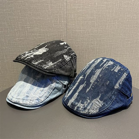 Washed Distressed Flat Cap