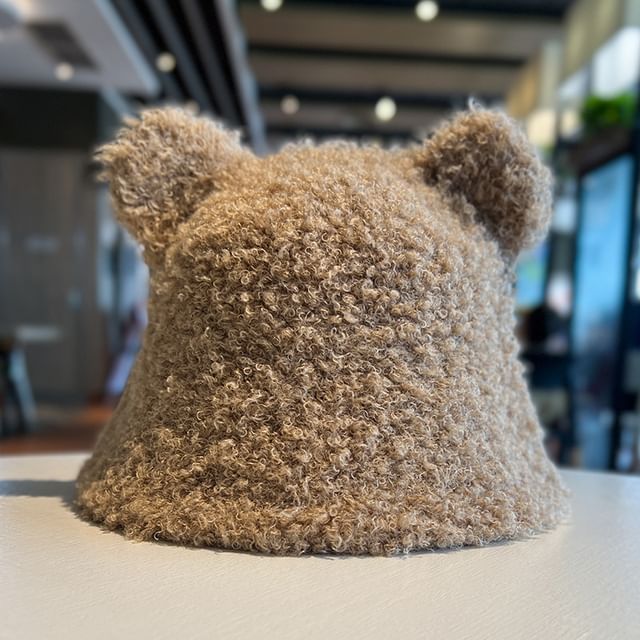 Bear Ear Fleece Cloche Hat