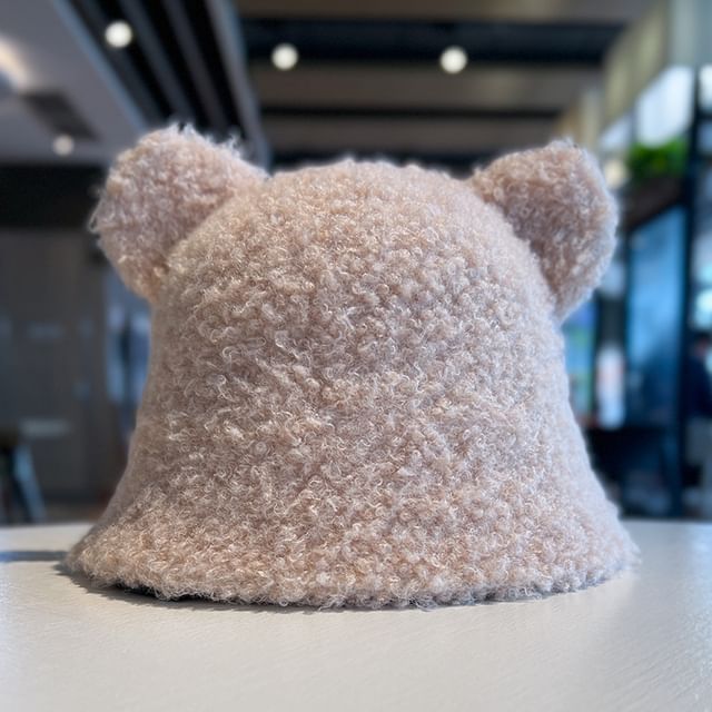 Bear Ear Fleece Cloche Hat