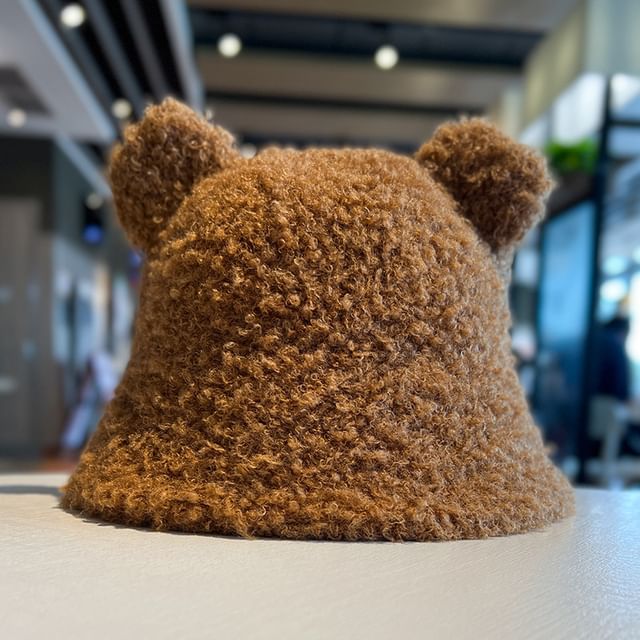 Bear Ear Fleece Cloche Hat