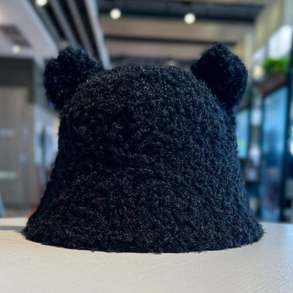 Bear Ear Fleece Cloche Hat