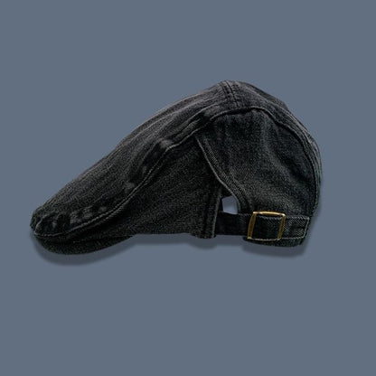 Washed Denim Flat Cap
