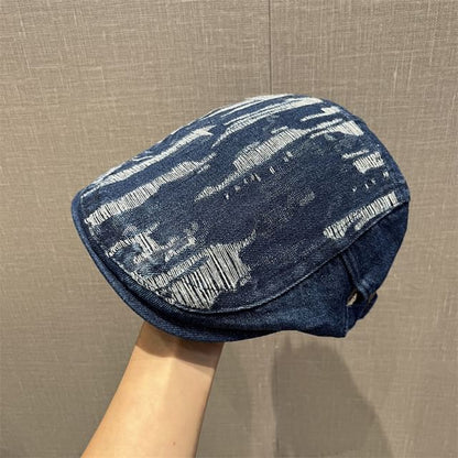 Washed Distressed Flat Cap