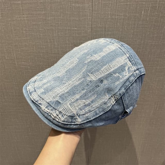 Washed Distressed Flat Cap