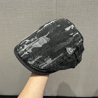 Washed Distressed Flat Cap