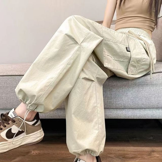 High Waist Pocket Loose-Fit Wide-Leg Cargo Pants