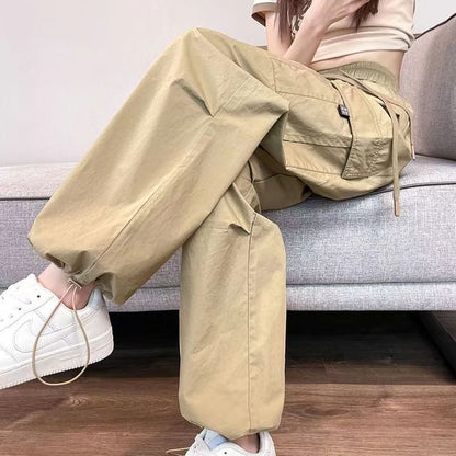 High Waist Pocket Loose-Fit Wide-Leg Cargo Pants