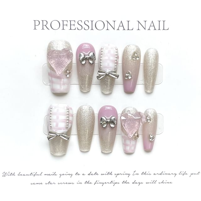 Checker Press On Nail