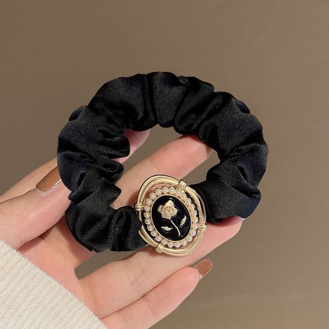 Floral Faux Pearl Mesh Hair Clamp / Scrunchie / Hair Clip