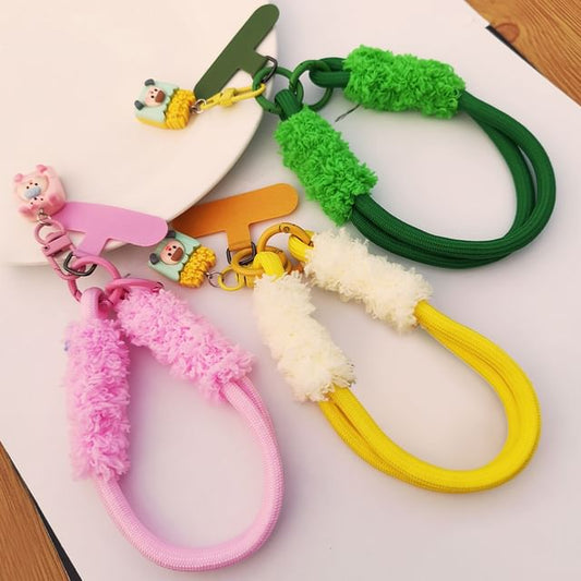 Cartoon Wrist Phone Strap with Lanyard Pad