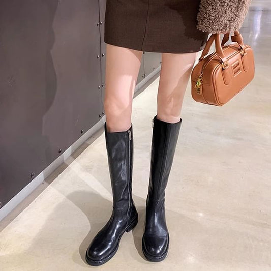 Faux Leather Boots Over-the-Knee