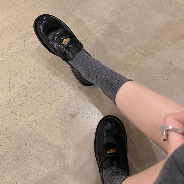 Leather Faux Loafers