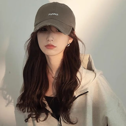 Distressed Cap Baseball Lettering Embroidered