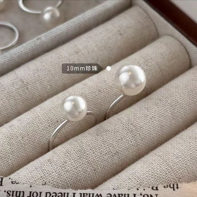 Faux Pearl Sterling Silver Ring