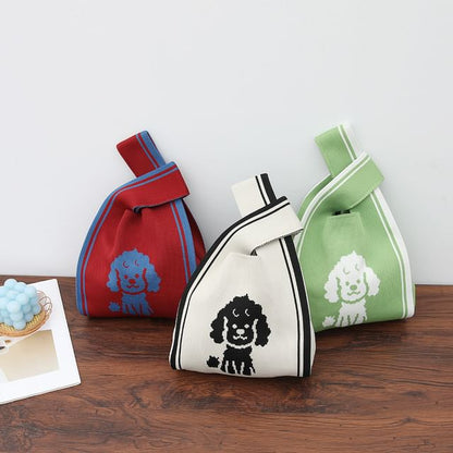 Dog Jacquard Knit Tote Bag