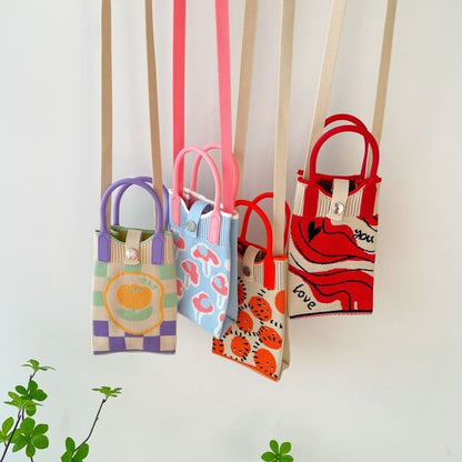Top Handle Knit Crossbody Bag