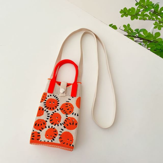 Top Handle Knit Crossbody Bag
