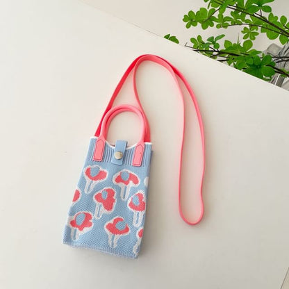 Top Handle Knit Crossbody Bag