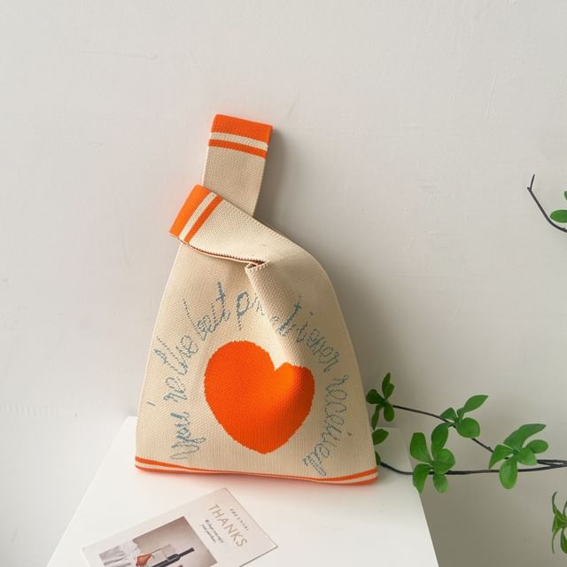 Patterned Knit Tote Bag