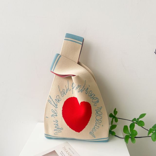 Patterned Knit Tote Bag