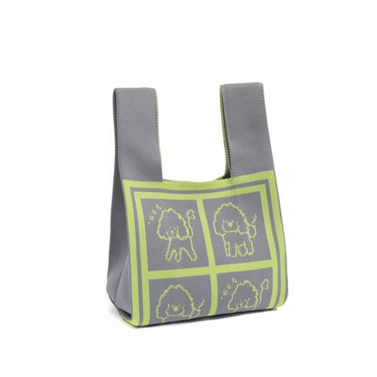 Dog Jacquard Knit Tote Bag