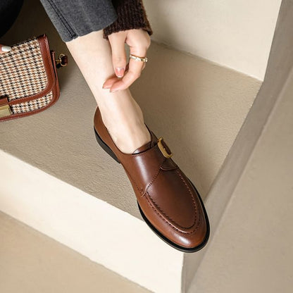 Faux Leather Monk Strap Shoes