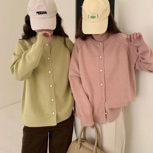 Plain Button-Up Cardigan