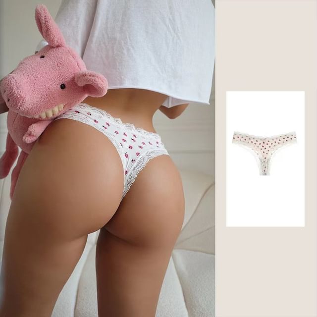 Set: Thongs Print Lace