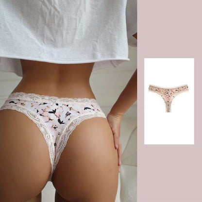 Set: Thongs Print Lace
