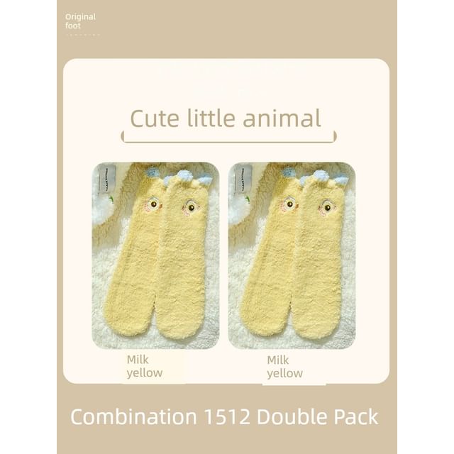 Cartoon Coral Fleece Short Socks / Set