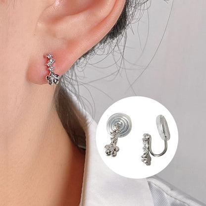 Rhinestone Ear Alloy Floral Cuff