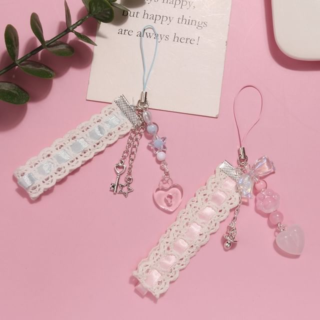 Heart Lace Acrylic Phone Charm (Various Designs)