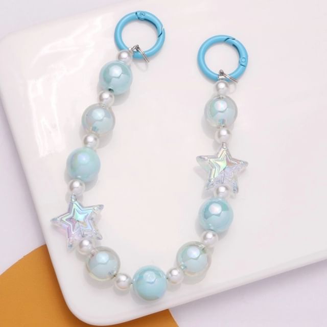 Star Faux Pearl Acrylic Bag Charm Keyring