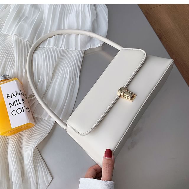 Faux Leather Flap Shoulder Bag
