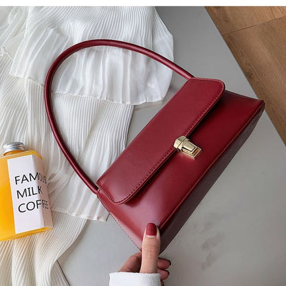Faux Leather Flap Shoulder Bag