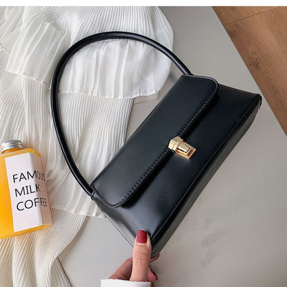 Faux Leather Flap Shoulder Bag