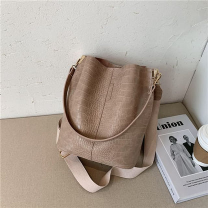 Croc Grain Bucket Bag