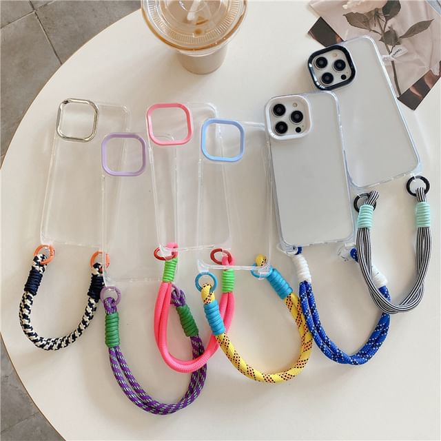 Phone Strap Transparent Phone Case - iPhone 15 Pro Max / 15 Pro / 15 Plus / 15 / 14 Pro Max / 14 Pro / 14 Plus / 14 / 13 Pro Max / 13 Pro / 13 / 13 mini / 12 Pro Max / 12 Pro / 12 / 12 mini