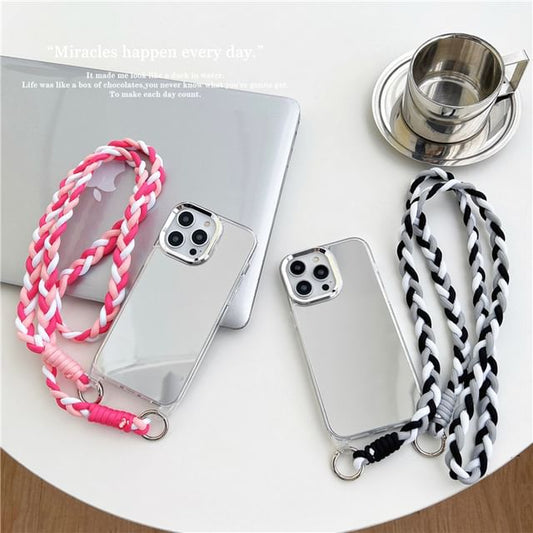 Braided Lanyard Phone Case - iPhone 15 Pro Max / 15 Pro / 15 Plus / 15 / 14 Pro Max / 14 Pro / 14 Plus / 14 / 13 Pro Max / 13 Pro / 13 / 13 mini / 12 Pro Max / 12 Pro / 12 / 12 mini