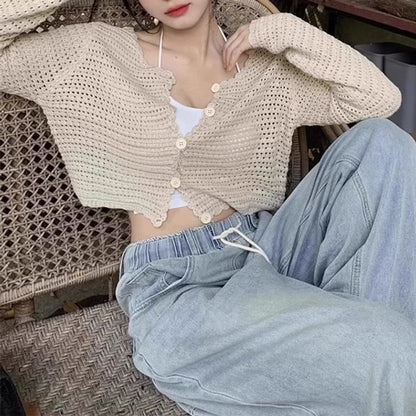 V-Neck Plain Crop Top