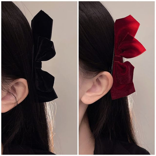 Set of 2: Bow Velvet Hair Clip