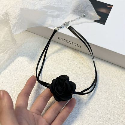 Rose Ribbon Choker