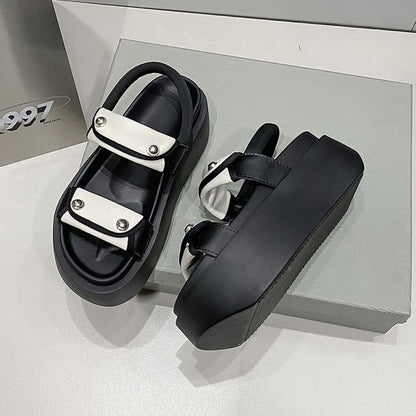 Platform Panel Slingback Sandals