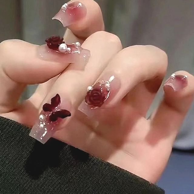 Floral Press On Nail