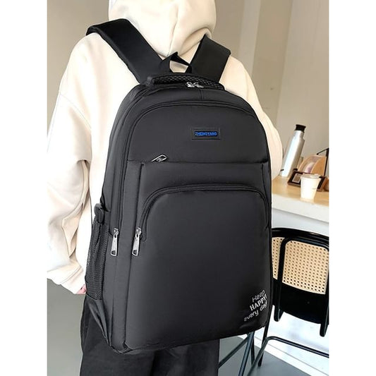 Nylon-Rucksack mit Schriftzug-Applikation