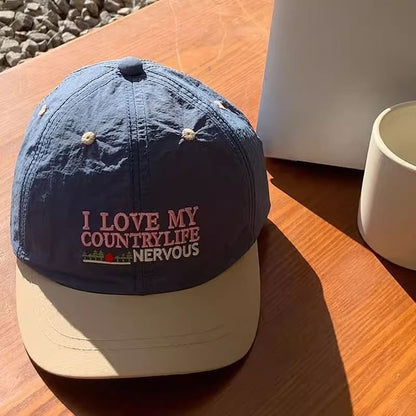 Short Panel Brim Color Cap Lettering Embroidered