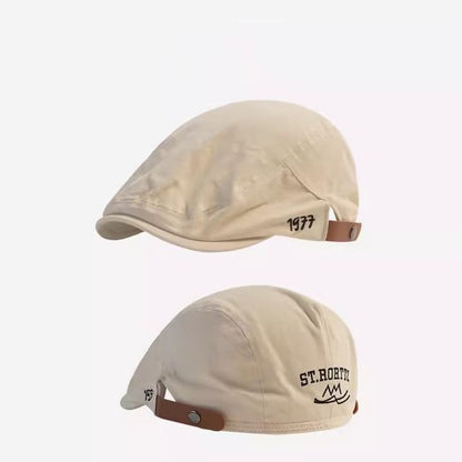 Numerical  Embroidered Flat Cap