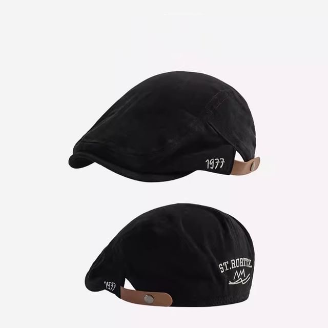 Numerical  Embroidered Flat Cap